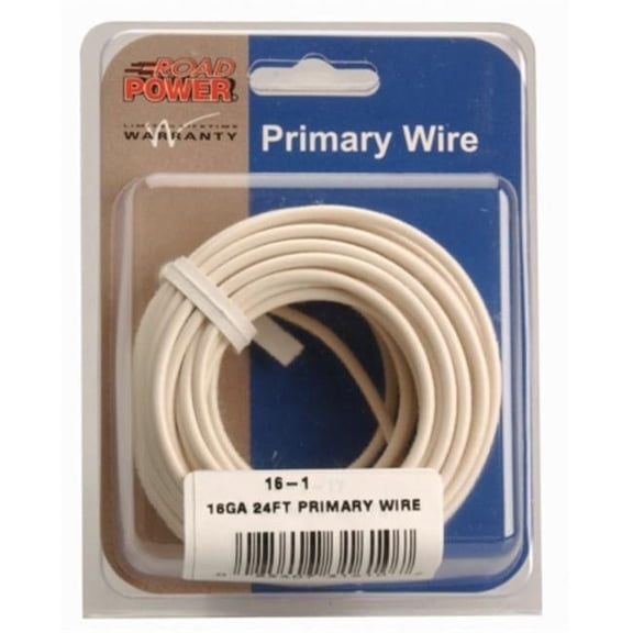 Coleman Cable 16-1-17 16-Gauge 24-Foot Automotive Copper Wire, White