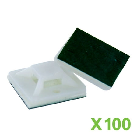 NavePoint Self Adhesive 20mm x 20mm Zip Tie Mount Base Clip Holder Mounting Pad White x100 price history on PriceWatchPro