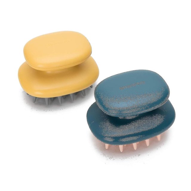 2 Piezas De Cepillo Para Champú Masajeador De Cuero Cabelludo, Cepillo Para El Cabello, Cepillo Para El Cabello De Silicona Suave Elimina La Caspa Y Exfolia, Estimula El Crecimiento Del Cabe