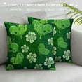 thumbnail image 3 of JEUXUS St Patricks Day Pillow Covers,Green Shamrock Throw Pillow Cover Cushion Cover for Home Farmhouse Couch Sofa Indoor Outdoor Decor, 3 of 5