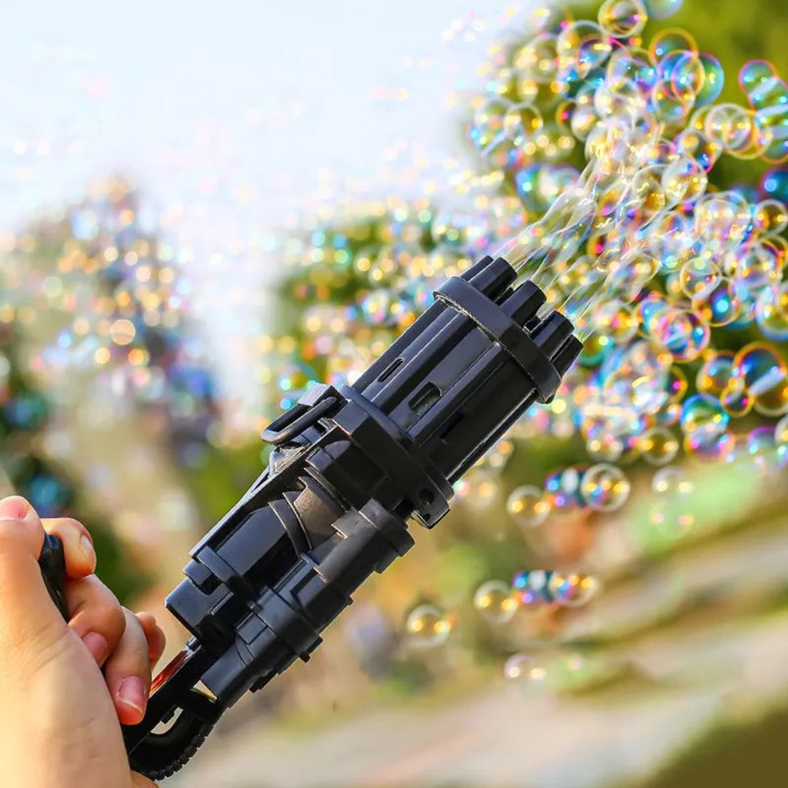 Wangscanis 2In1 Electric Bubble Machine, Automatic Gatling Bubble Gun