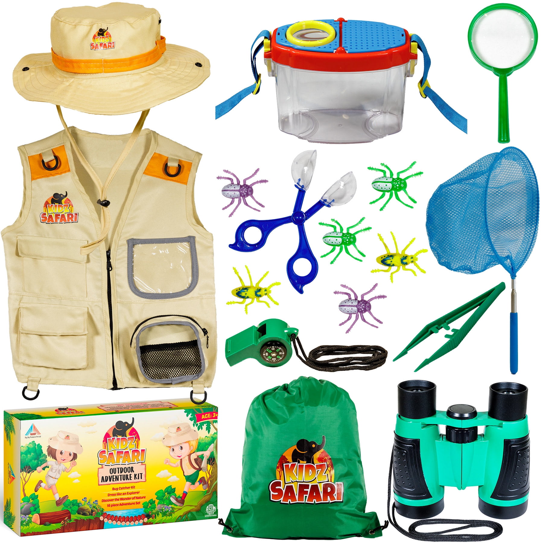 14pcs Kids Outdoor Explorer Kit Adventure Developing Bugs Catcher Toy Xmas Gift 