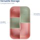 thumbnail image 4 of Caja de almacenamiento multiusos de 5 compartimentos rosa - Caja de almacenamiento de plástico con asa | Escritorio, cosméticos, caja de almacenamiento para dormitorio., 4 of 4