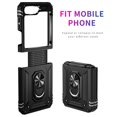 thumbnail image 3 of Compatible with Samsung Galaxy Z Flip 6 Case,with 360 Ring Holder Kickstand Card case,Armor Military Grade Protection Hybrid Silicone TPU PC Rugged Case,Magnetic with Car Mount Phone Cover,Black, 3 of 7