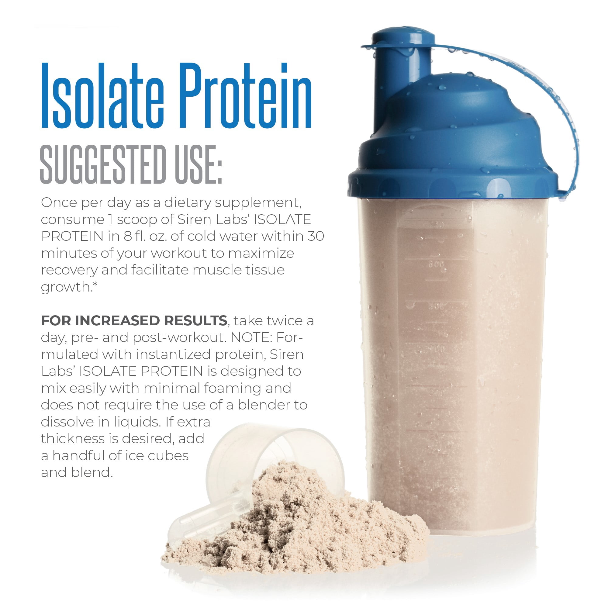 Siren Labs Isolate Premium Whey Protein Powder-Keto Friendly- Isolate and Hydrolysate with Amino Acids including Glutamine for Lean Muscle Growth and Recovery - Vanilla Ice Cream (30 Servings)