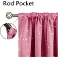 thumbnail image 3 of Kids Blackout Curtains for Bedroom, Rod Pocket Room Darkening Curtains Decoration Thermal Insulation Window Drapes for Nursery, Children Room, 2 Panels, Each 42 x 63 Inch, Pink, 3 of 4