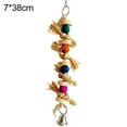 thumbnail image 7 of SPRING PARK Hanging Wood Toy for Pecking and Chewing, Wooden Beads Bell Straw Cotton Rope, Swing Chew Toy for Parrots, 7 of 7