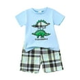 thumbnail image 5 of Pimfylm Toddler Baby Boy Summer Outfit,Designer Pants for Kids Baby Boys Clothes Baby Outfits Shirts Sets Toddler Kids Boy 2025 Casual Cartoon Pattern Short Sleeved Shorts Set, 5 of 9