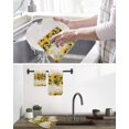thumbnail image 5 of Sunflower Dish Towels Set, Waffle Weave Kitchen Towels 3 Pieces, Yellow Spring Floral Summer Botanical Rustic Microfiber Hair Face Bath Tea Towel Absorbent Quick Drying Cleaning Dish Cloths, 12"x12", 5 of 7