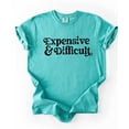 thumbnail image 3 of Expensive and Difficult Shirt for Women and Teens Funny Phrase Graphic Tee Seafoam Shirt Adult Small, 3 of 4