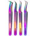 thumbnail image 1 of Pinzas Para Pestañas Con Punta De Fibra, Paquete De 4 Pinzas Para Extensión De Pestañas Profesionales, Pinzas Para Pestañas., 1 of 1