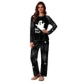 thumbnail image 7 of Family Matching Pajamas Halloween Pumpkin Print Long Sleeve Crewneck Tops and Pant Set for Men/Women/Kids/Baby Satin 2 Pcs Sleepwear- Woman, 7 of 7