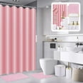 thumbnail image 2 of Bathroom Accessories Set- 25PC White Bathroom Set, Bathroom Set with Shower Curtain and Rugs, Pink Shower Curtain Set & Bathroom Rugs, 2 of 15