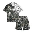 thumbnail image 5 of Men's Retro Matching Set Summer Beach 2 Piece Outfits Button Down Shirts and Shorts Vacation Outfits, 5 of 6