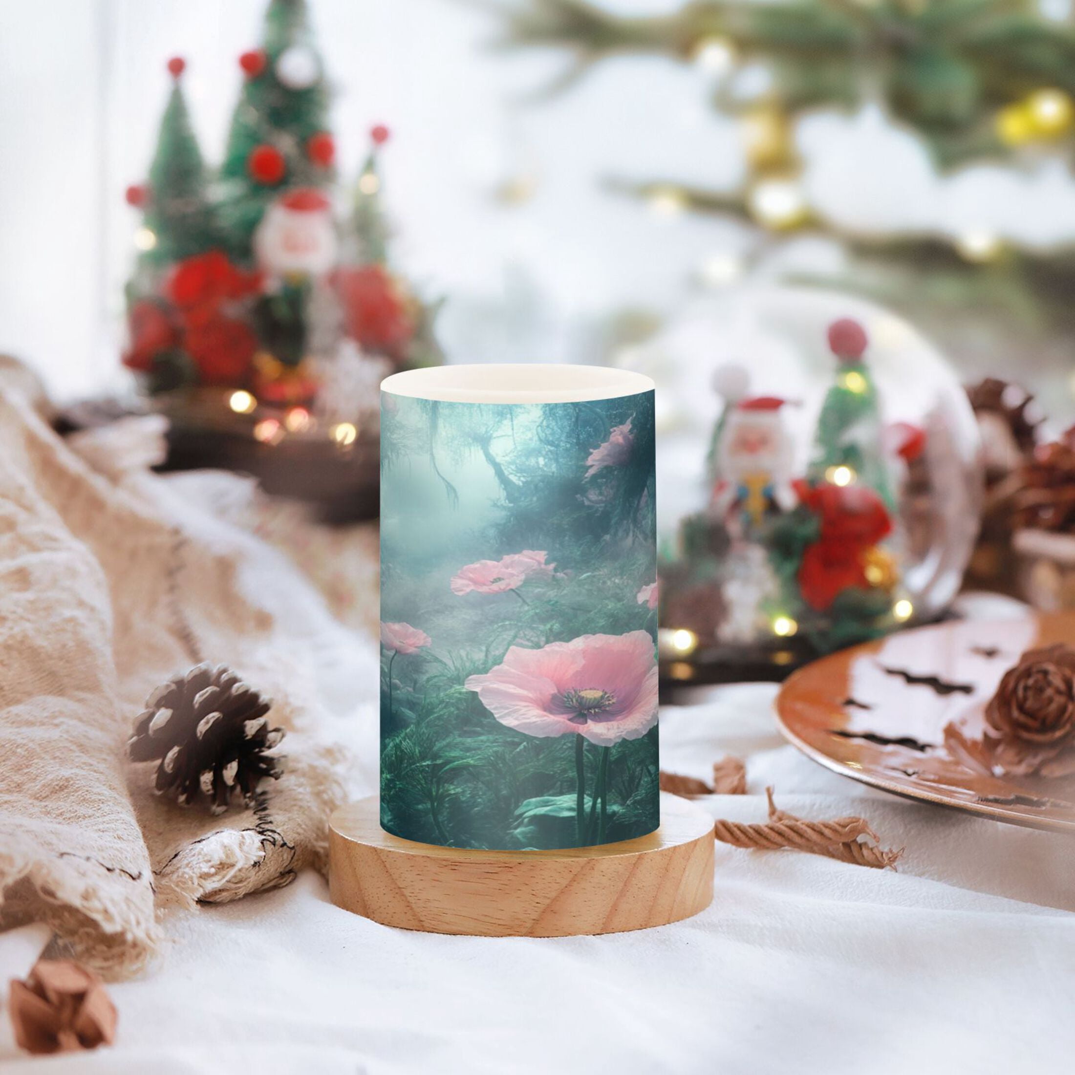 2 PCS Flameless Candles with Remote Timer LED Battery Operated Flickering Candle Light for Wedding Table Home Decoration Gifts Surreal Garden