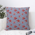 thumbnail image 4 of Pofeuu Starfish Navy Blue Stripe Print Double-sided plush pillowcase Square Throw Pillow Covers Pillows Cover for Living Room Bedroom Sofa Couch Cushion Cover（No pillow core）-24"x24", 4 of 7