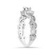 1/2 Carat Diamant Vintage Pétale Fiançailles Ronde Halo Bague 14K Or Blanc – image 2 sur 3