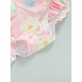 thumbnail image 7 of JYYYBF Baby Girl 2 Piece Bathing Suit Set, Long Sleeve Zip Up Flower Print Rash Guard Swimsuit + Sun Hat Infant Toddler Swimwear Outfit, 7 of 7