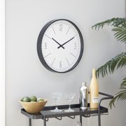DecMode 20 Black Glass Wall Clock with White Face
