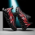 thumbnail image 7 of Men's Breathable Mesh Chunky Sneakers, Lightweight Lace-Up Running Shoes with Flame Design, Non-Slip Hollow Out Thick Sole Footwear for Gym, Walking, and Streetwear, 7 of 7