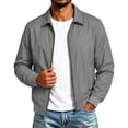 thumbnail image 2 of Kezqiaxn Jackets for Men Fashion Solid Long Sleeve Zipper Casual Athletic Jacket Men's Clothing Plus Size, 2 of 8