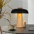 thumbnail image 2 of Arturesthome Wabi-Sabi Travertine Mushroom Table Lamp Bedroom Bedside Lamp, 2 of 14