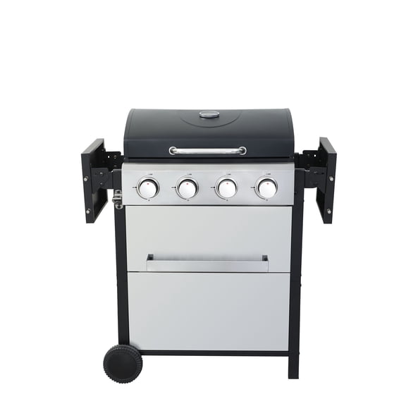 S-HOME Versatile Four Burner Gas Grill Featuring Stainless Steel Construction Great For Charcoal-Free Cooking Outdoors