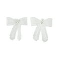 thumbnail image 1 of Accesorios de zapatos de moda con lazo de perla falsa, 1 par de encantos para agujetas, color blanco, 1 of 5