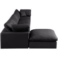 thumbnail image 2 of Meridian Furniture Comfy Black Faux Leather Modular Sectional, 2 of 14