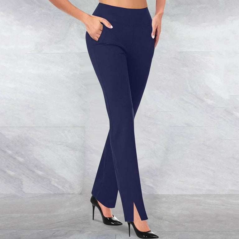 RYRJJ Women's Yoga Dress Pants Stretchy Work Slacks Business Casual  Straight-Leg Bootcut Pull on Trousers - Walmart.com