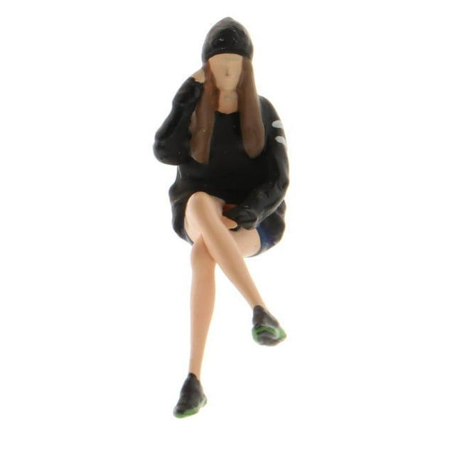 Mini figuras diorama Linda chica Sunnimix 1/64 pintado Setters s personas modelos para Diorama Negro