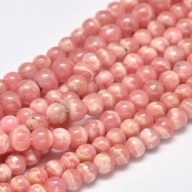 Round Natural Rhodochrosite Bead Strands 5mm Hole: 0.8mm about 90pcs/strand 15.5 inch