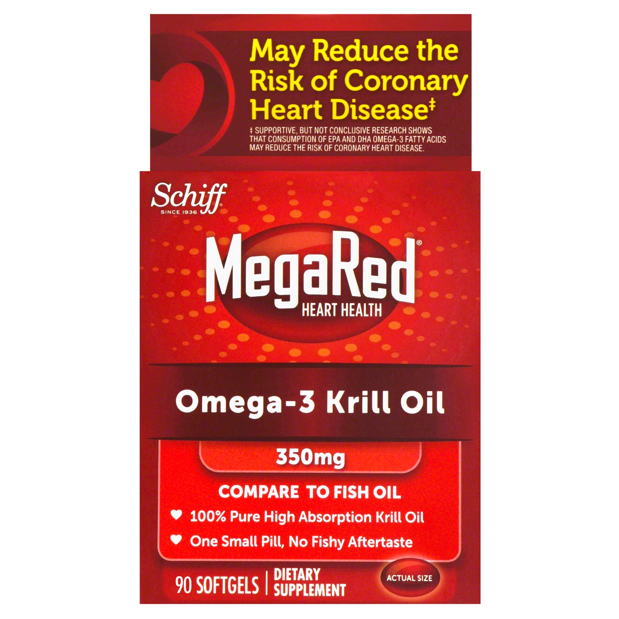 MegaRed Omega-3 Krill Oil Softgels, 350 Mg, 90 Ct