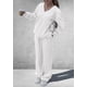 thumbnail image 3 of Conjunto Deportivo para Mujer PRETTYGARDEN Sudadera Cuello en V Pantalones Anchos S, 3 of 6
