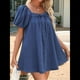 thumbnail image 5 of Vestido para Mujer, Corta Abullonada, Escote Cuadrado, Mono Vaquero con Bolsillos. Azul Profundo S, 5 of 7