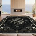 thumbnail image 2 of Design&I 8'x10' Washable Area Rug Extra Large Skid-Resistant Low Profile Round Tarot Moody Skull Pentagram Symbols Goth Witchy Snake Gothic Refined for Living Room, Family, 2 of 7