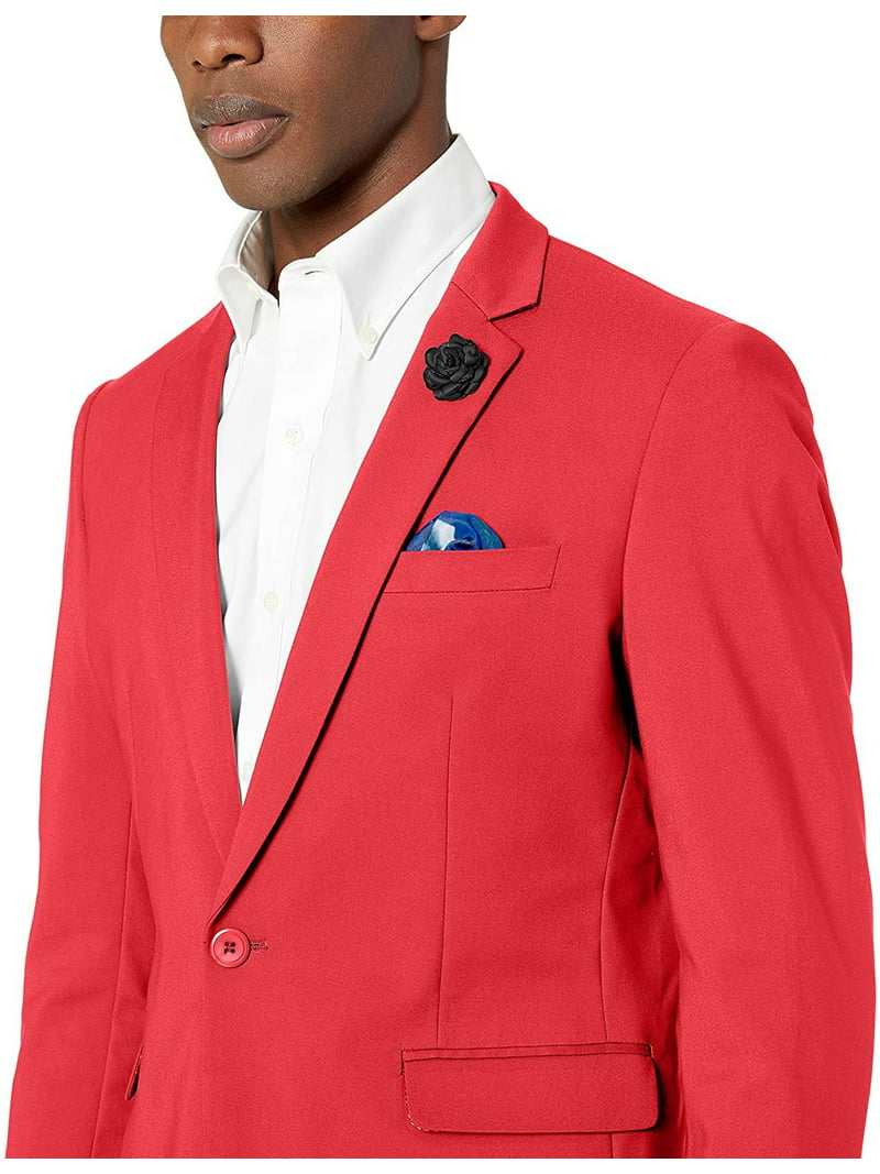 Azaro Uomo Blazer Suit Sports Slim Casual Stylish, Satin Red, - Walmart.com