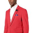 thumbnail image 2 of Azaro Uomo Blazer pour Homme Ajusté Habillé Décontracté Extensible Veston Sport Élégant, Satin Rouge, XX-Grand, 2 of 3