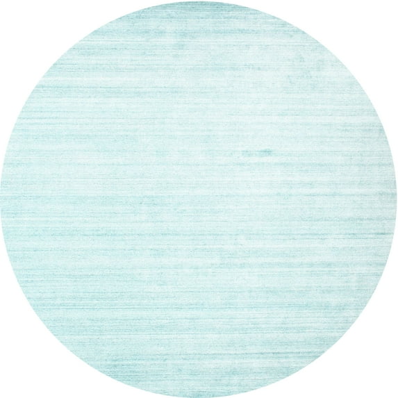 Ahgly Company Machine Washable Indoor Round Contemporary Light Slate Blue Area Rugs, 7' Round