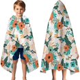 thumbnail image 3 of Pioneer Flower Floral Print Pattern Hooded Bath Towel，60"x35" for Ages 3 To 12 Kids, Quick Dry Lightweight Soft Microfiber Hood Beach Towel Cover Up for Kids, 3 of 7