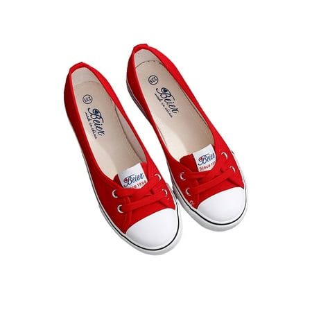 

Bellella Women Flats Closed Toe Loafers Solid Color Shoes Cozy Sneakers Work Daily Red 5