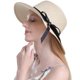 thumbnail image 3 of Txlixc Sombrero de paja de papel femenino, arco de ala ancha Txlixc moda, 3 of 4