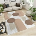 thumbnail image 3 of 4x8ft Beige Rug, Nordic Simple Geometric Patchwork Entryway Rugs, Soft Non Skid Thin Washable Rug For Living Room Bedroom Farmhouse Office Front Entrance Leisure Area, 3 of 7