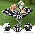 thumbnail image 4 of Black White Tie Dye Mandala Pattern Square Fitted Tablecloth with Elastic Edge,Square Table Cover,Washable Elastic Table Cover for Home Kitchen Party Decor 36"x36", 4 of 6