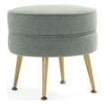 thumbnail image 1 of Manhattan Comfort Bailey Ottoman in Sage Green with Solid Wood Base & Gold Feet, 1 of 8