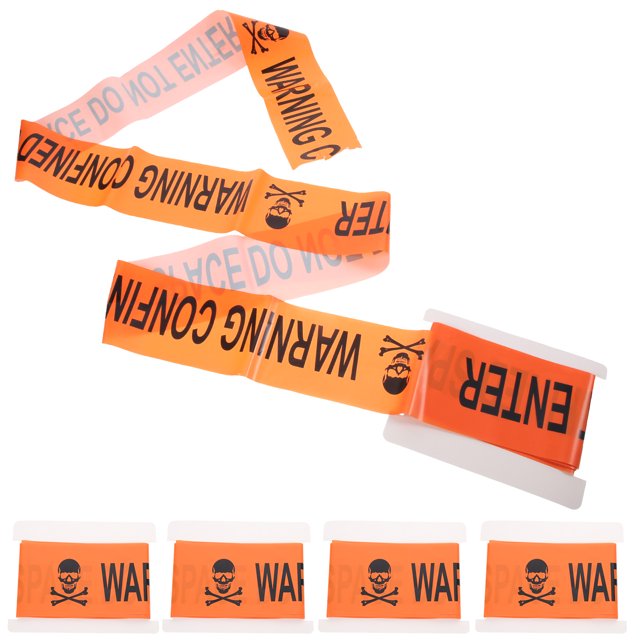 5pcs Cintas de advertencia de Halloween Áreas de peligro Cape de advertencia Cinta de seguridad de advertencia