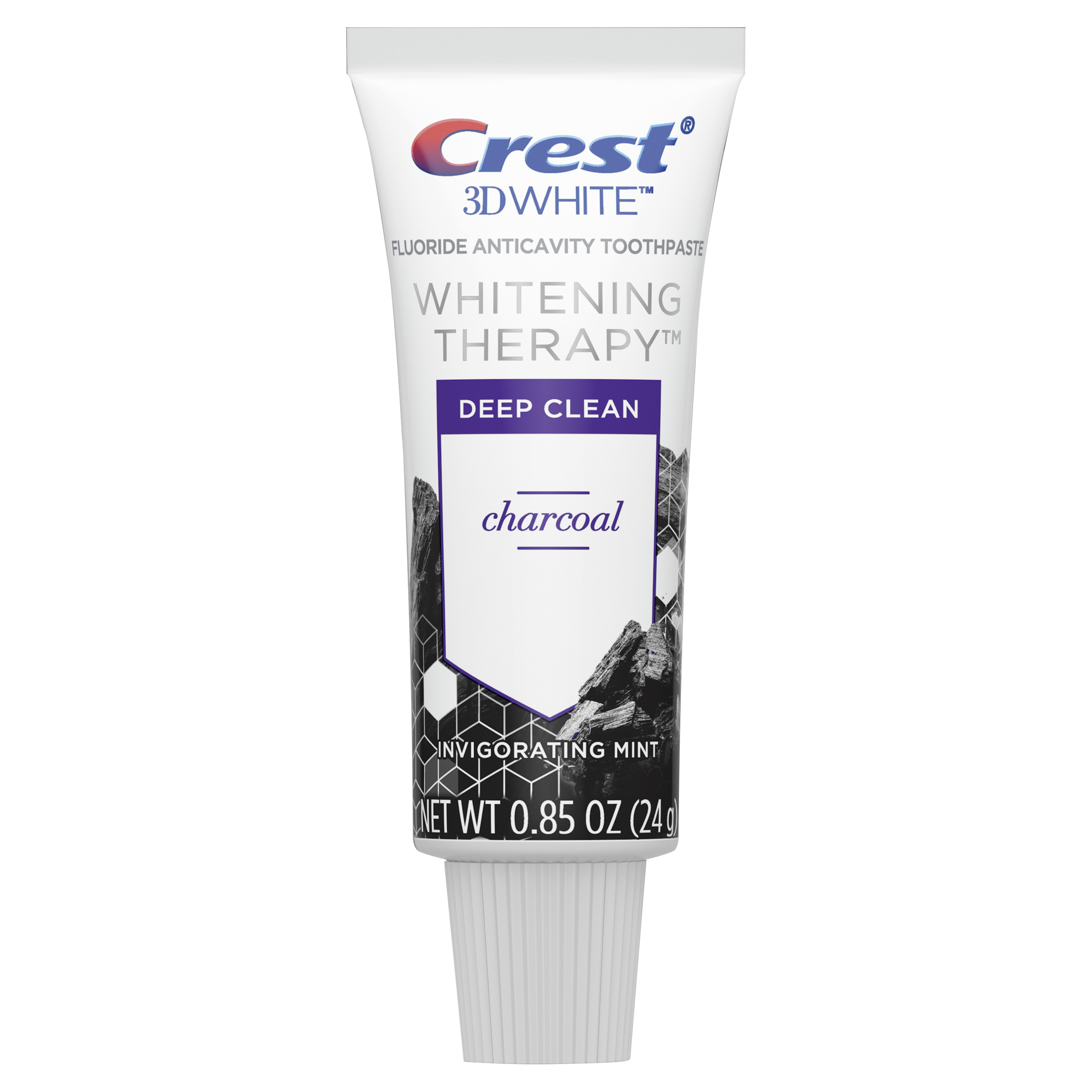Crest 3D White Whitening Therapy Charcoal Deep Clean Fluoride Toothpaste, Invigorating Mint, .85 oz - image 3 of 7