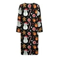 thumbnail image 5 of Xoenoiee Christmas Snowman Cookies Candy Print Zipper Robes for Women Xmas Long Bathrobes Lightweight Full Length Housecoat with Pockets Nightgown, Size S, 5 of 7