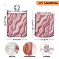 thumbnail image 5 of Yayeee 2 Pack Qtip Holder Bathroom Cotton Swab Canister with Lid Clear Dispenser Set, Pink Brown Pattern, 5 of 6