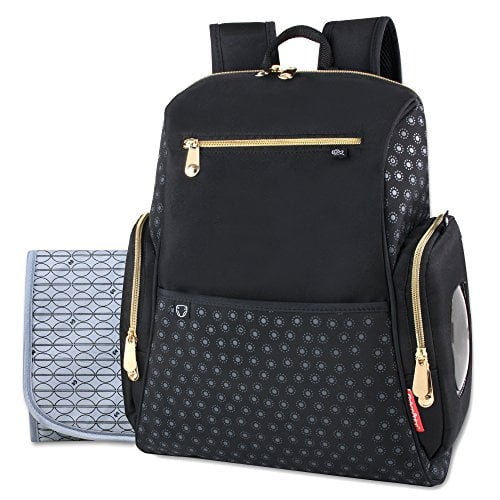 Mochila para pañales de moda Fisher-Price con sistema de bolsillo localizador rápido